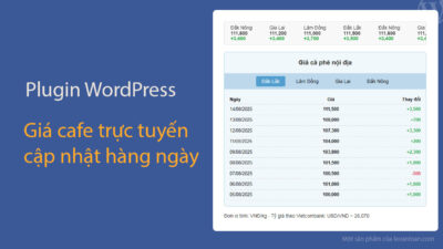 Plugin giá cafe trực tuyến cập nhật hàng ngày cho WordPress